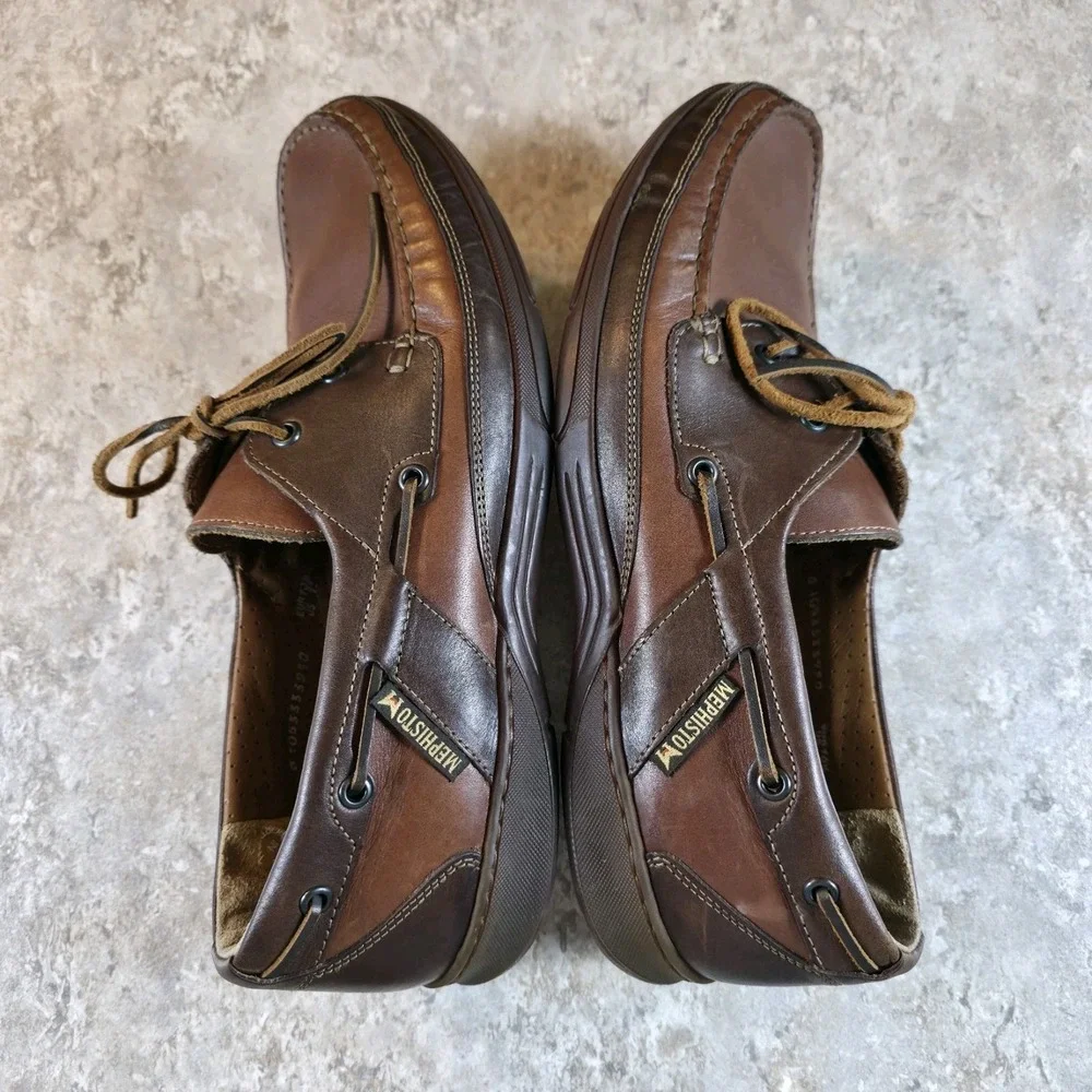 MEPHISTO SPINNAKER Boat Shoes Mens Size 11 Moccasin Brown Leather *Barely Worn.
